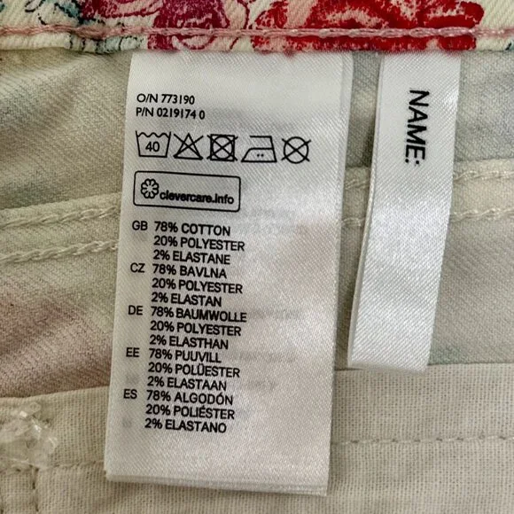 H&M Baby Floral Print Skinny Jeans – Cream Multi - Picture 11 of 11